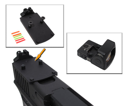 Glock series (T.Marui, WE) CNC Aluminium RMR Fiber Optic High Rear Sight