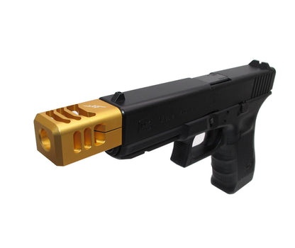 Glock (T.Marui) CNC Aluminium 3-Cut A-style Comp Gold