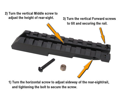 AKM (T.Marui GBB) CNC 6063 Aluminium CG Rear Sight Rail (no marking)