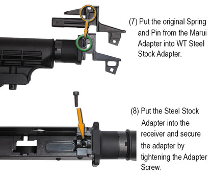 AKM (T.Marui GBB) CNC Steel & Aluminium Extendable Stock Kit