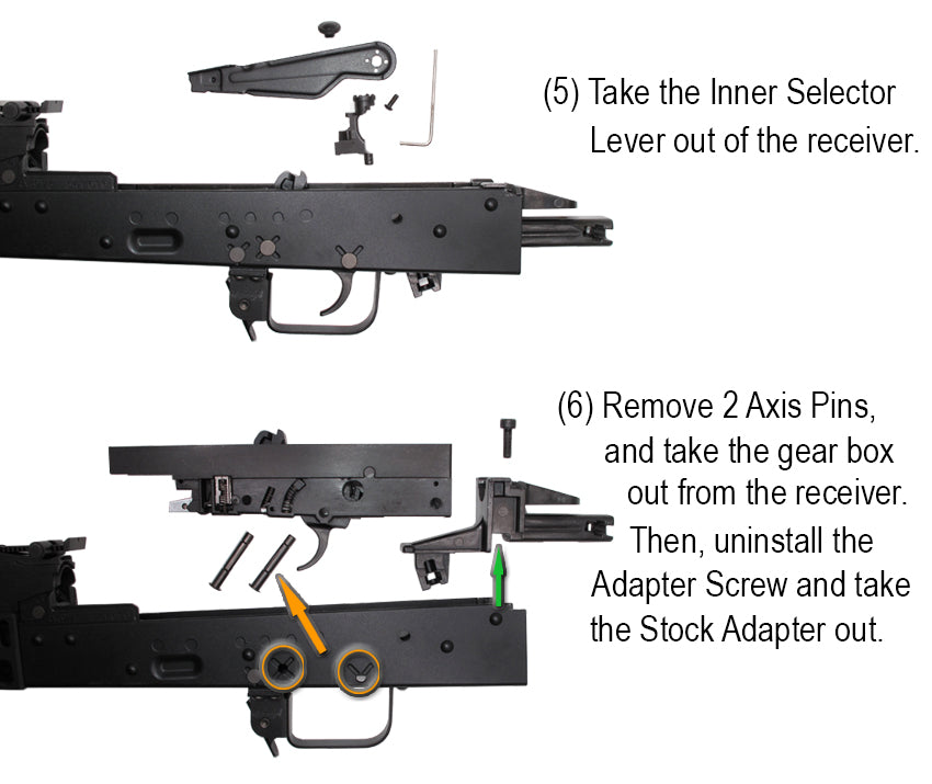 AKM (T.Marui GBB) CNC Steel & Aluminium QD Stock Adapter and Tube