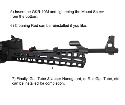 AK47, AKS47 (Marui Next Gen) CNC 6061 Aluminium 10M M-LOK Rail