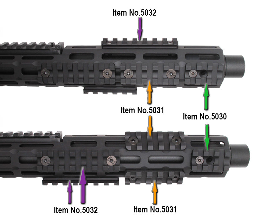 3 Slots Rail (M-LOK) CNC 6063 Aluminium