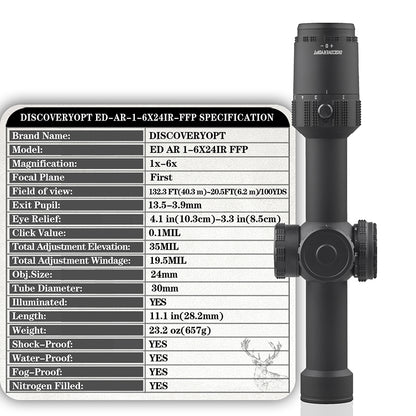 Discoveryopt  ED-AR 1-6X24IR FFP Rifle Scopes