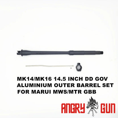 ANGRY GUN MK14/MK16 DD GOV ALUMINIUM OUTER BARREL SET SERIES FOR MARUI MWS/MTR GBB